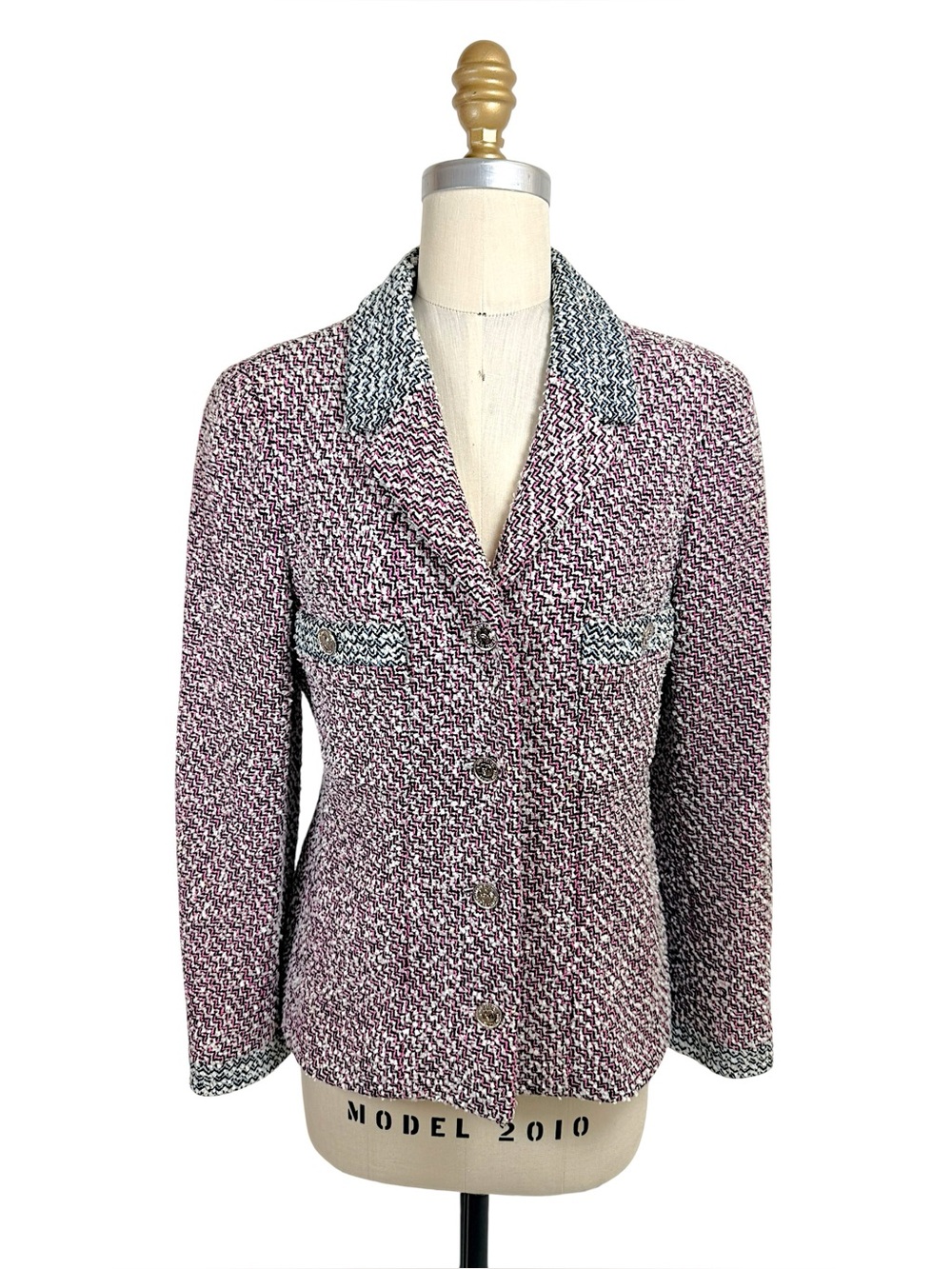 Chanel Vintage Spring 1996 Pink Tweed Jacket